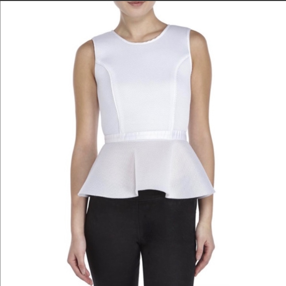 mesh peplum top